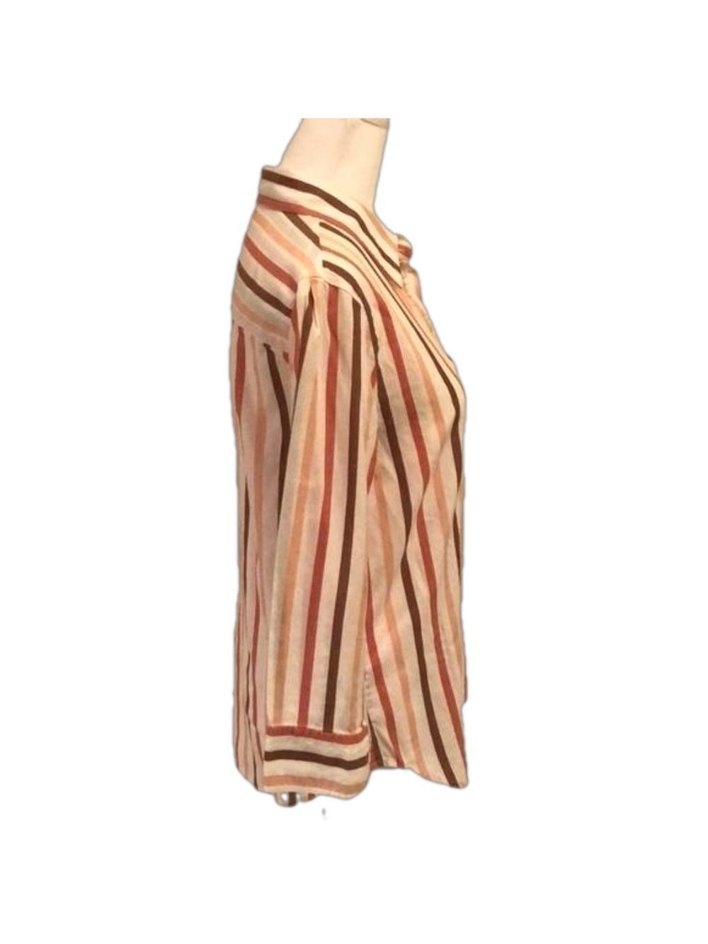 PERRY ELLIS Button-Down Striped Top Size 6 - Picture 4 of 8